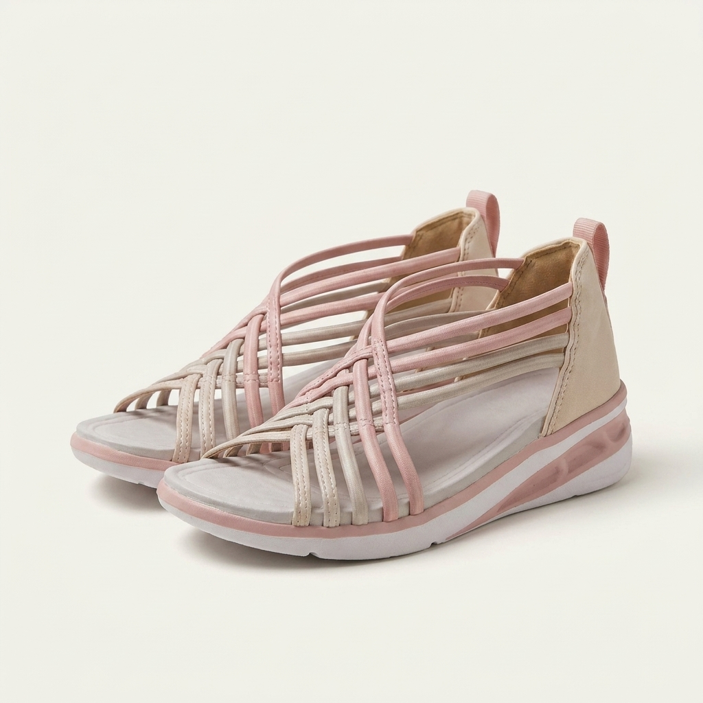 Sarah | Multi-Strap Elastic Gladiator Sandal With Cushioned Sole