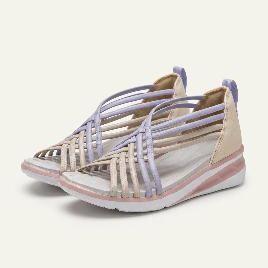 Sarah | Multi-Strap Elastic Gladiator Sandal With Cushioned Sole