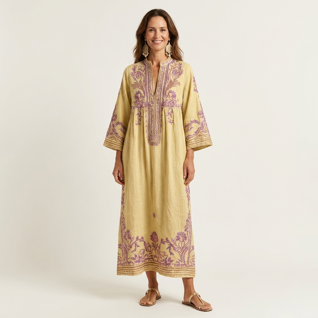 Jamila | Embroidered Boho Maxi Dress