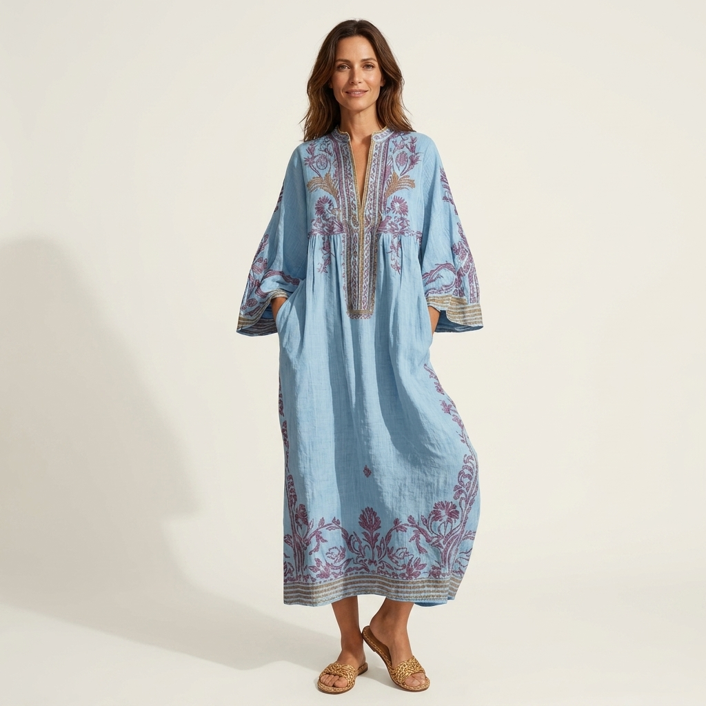 Jamila | Embroidered Boho Maxi Dress