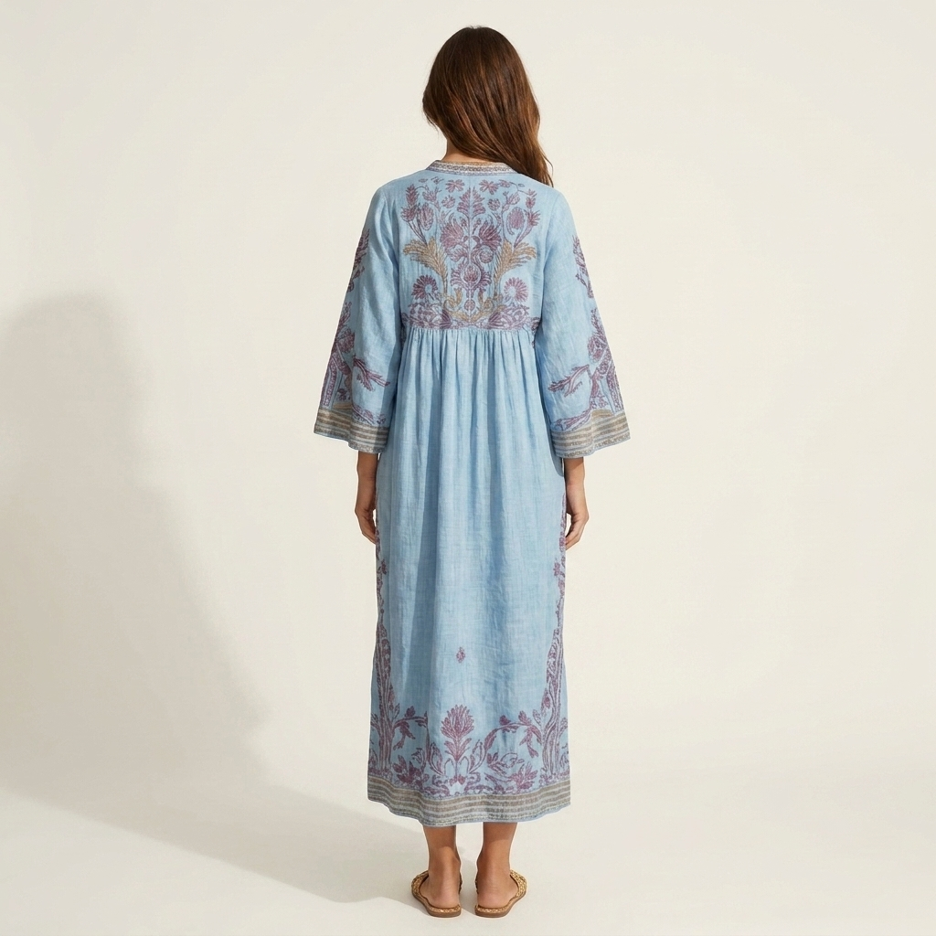 Jamila | Embroidered Boho Maxi Dress
