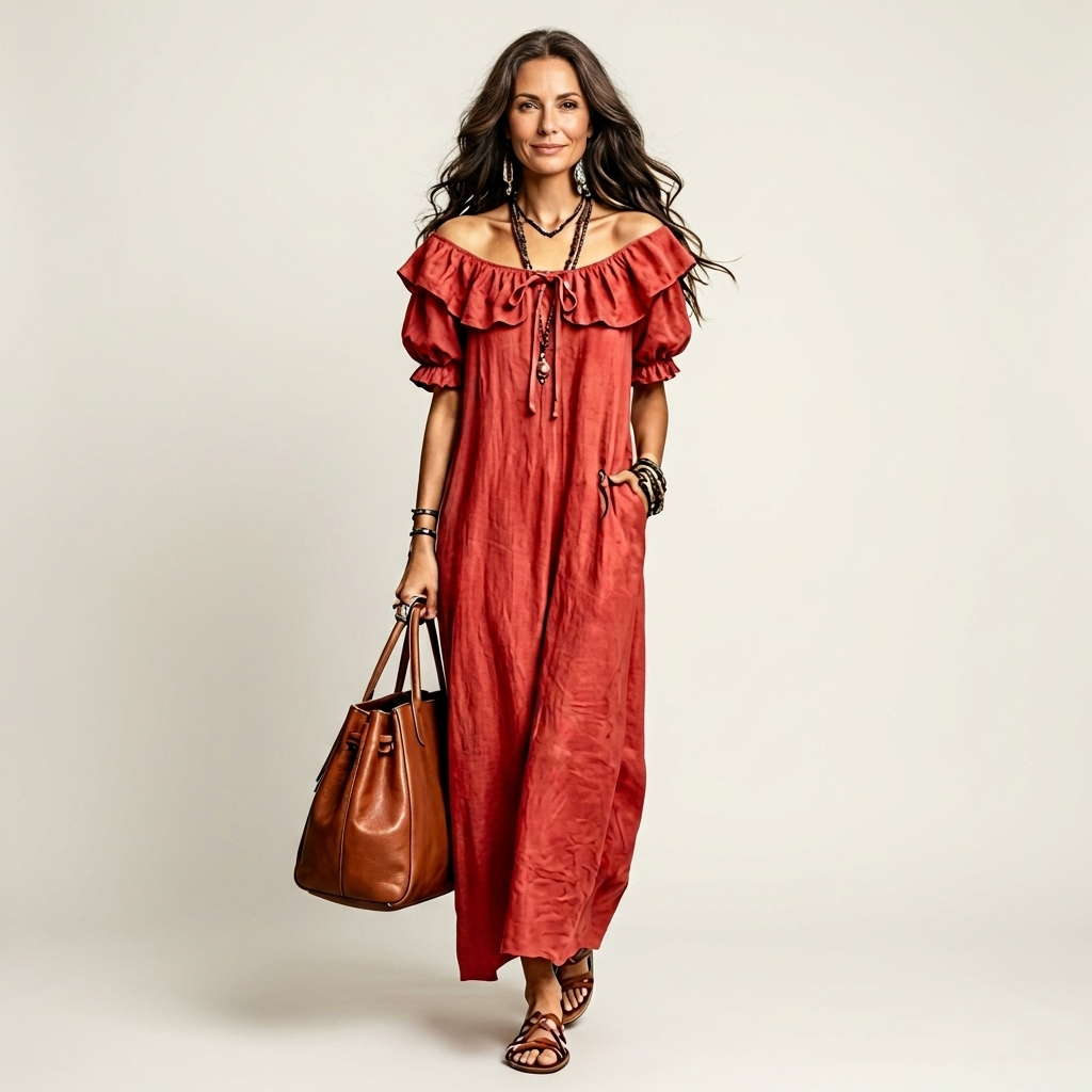Monique | Ruffle Off-Shoulder Maxi Dress