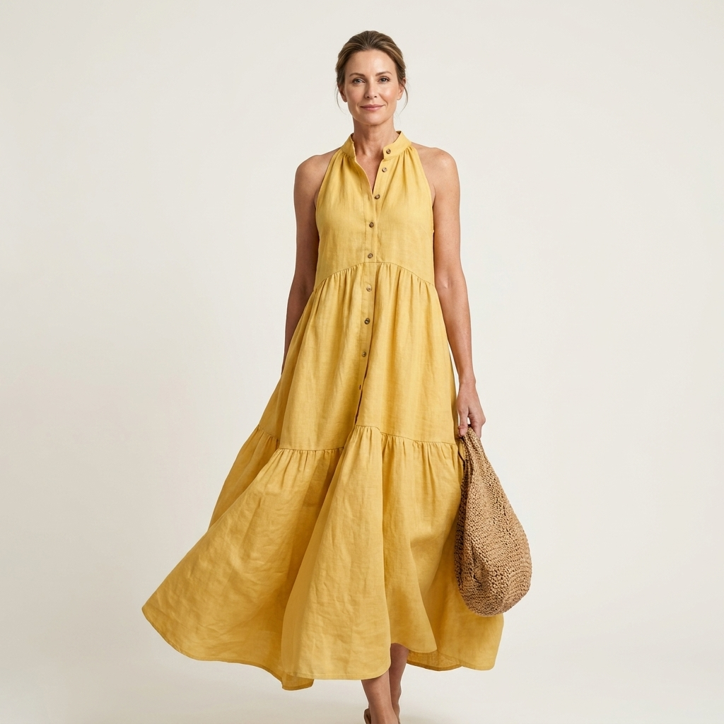 Mariella | Halter Neck Tiered Maxi Dress