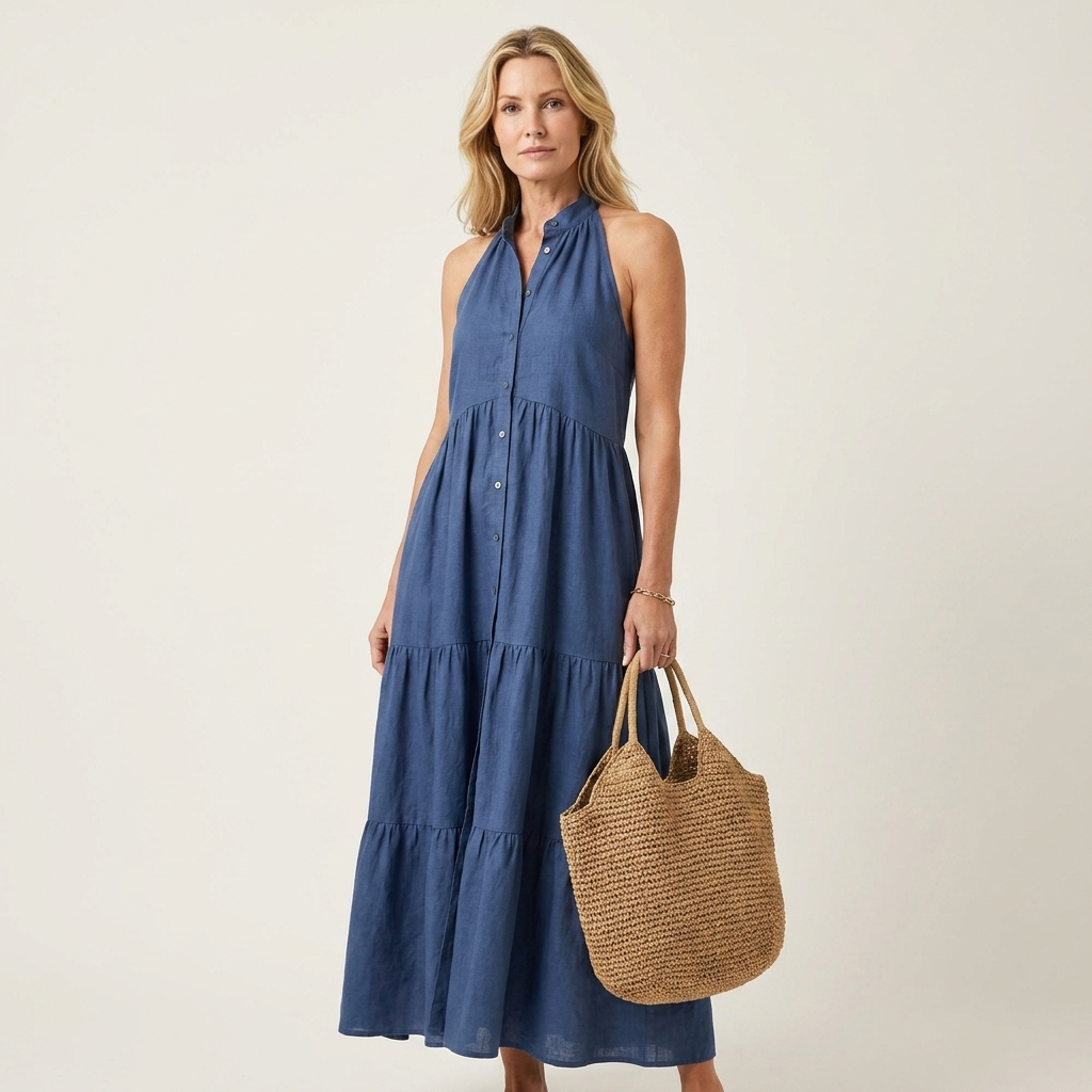 Mariella | Halter Neck Tiered Maxi Dress