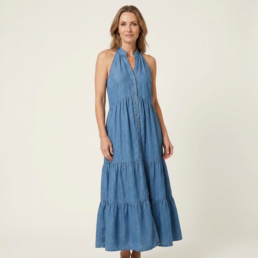 Mariella | Halter Neck Tiered Maxi Dress