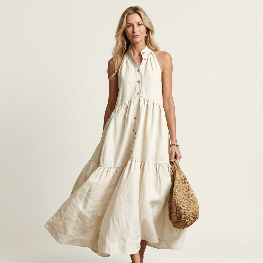 Mariella | Halter Neck Tiered Maxi Dress