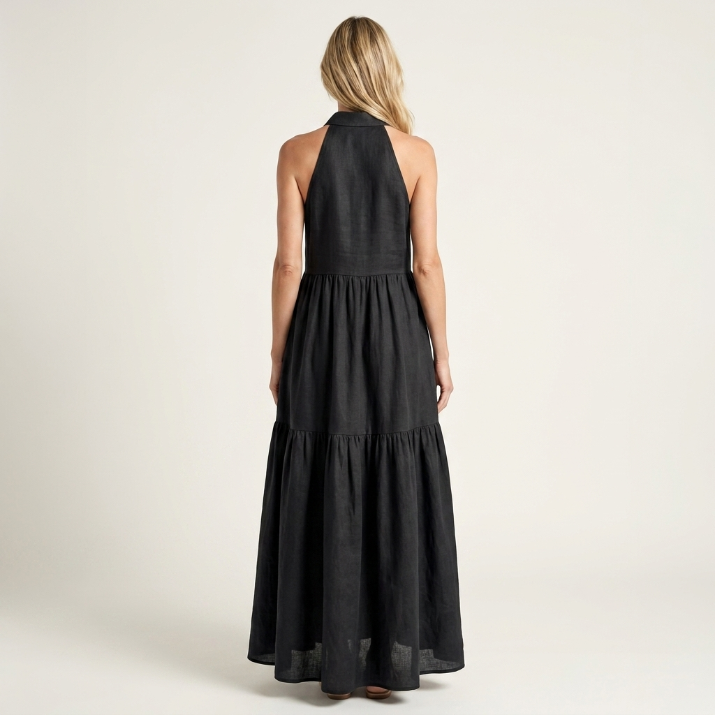 Mariella | Halter Neck Tiered Maxi Dress