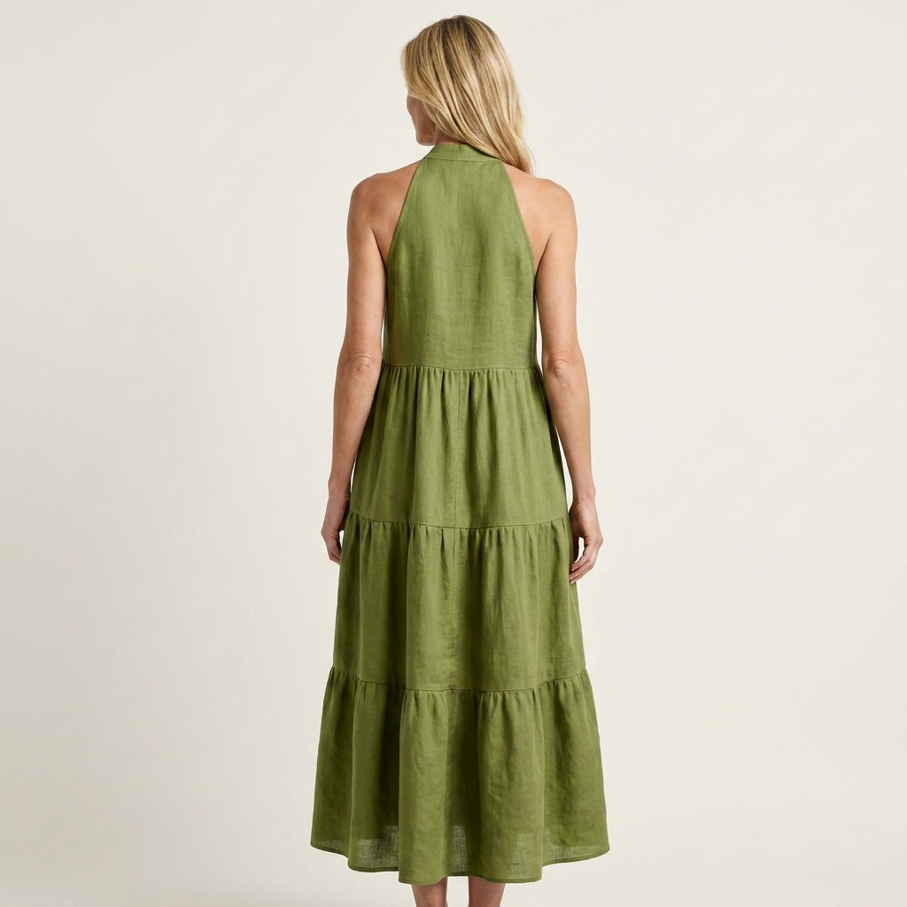 Mariella | Halter Neck Tiered Maxi Dress