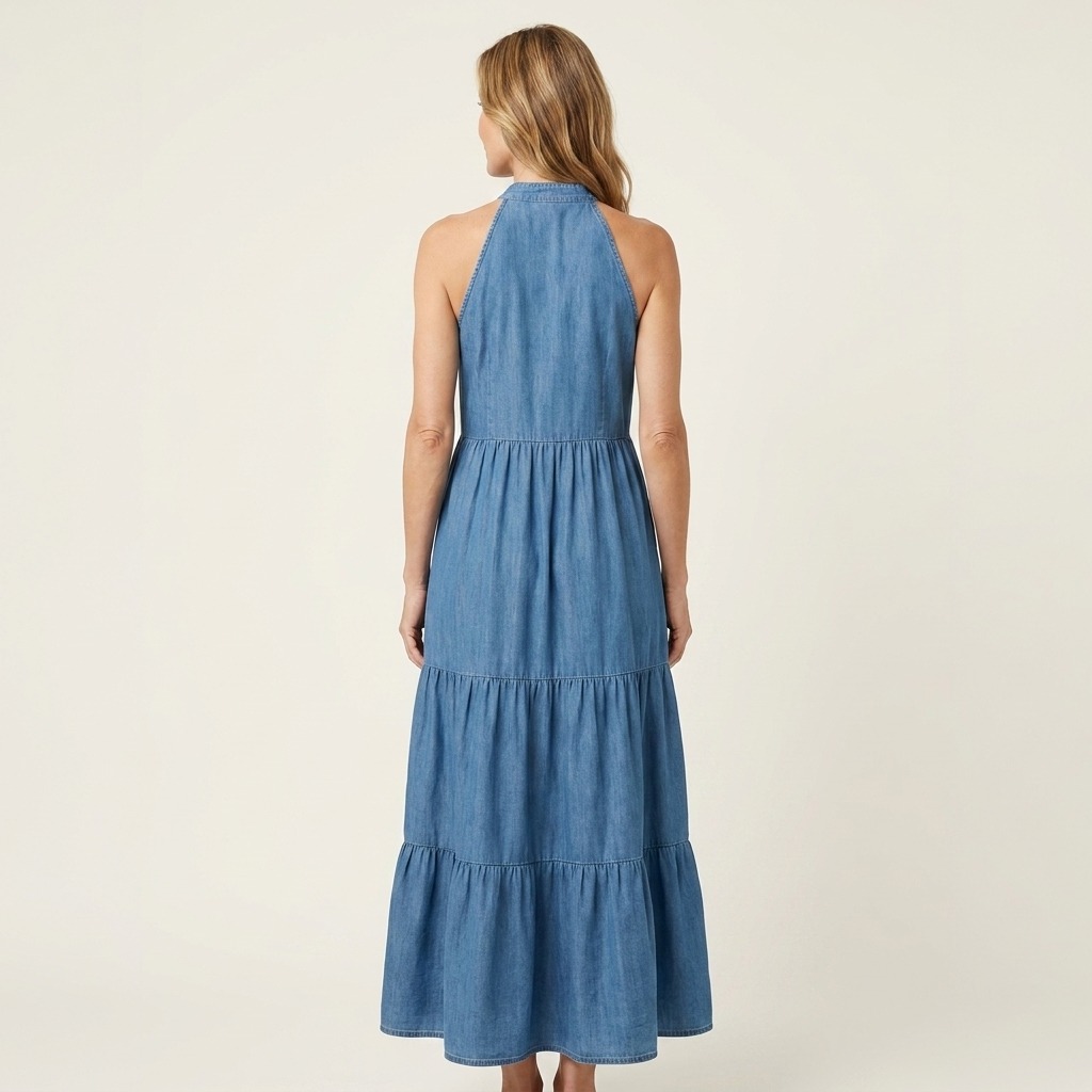 Mariella | Halter Neck Tiered Maxi Dress