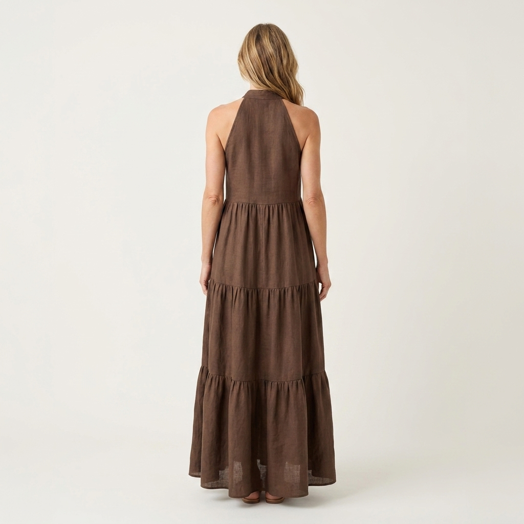 Mariella | Halter Neck Tiered Maxi Dress