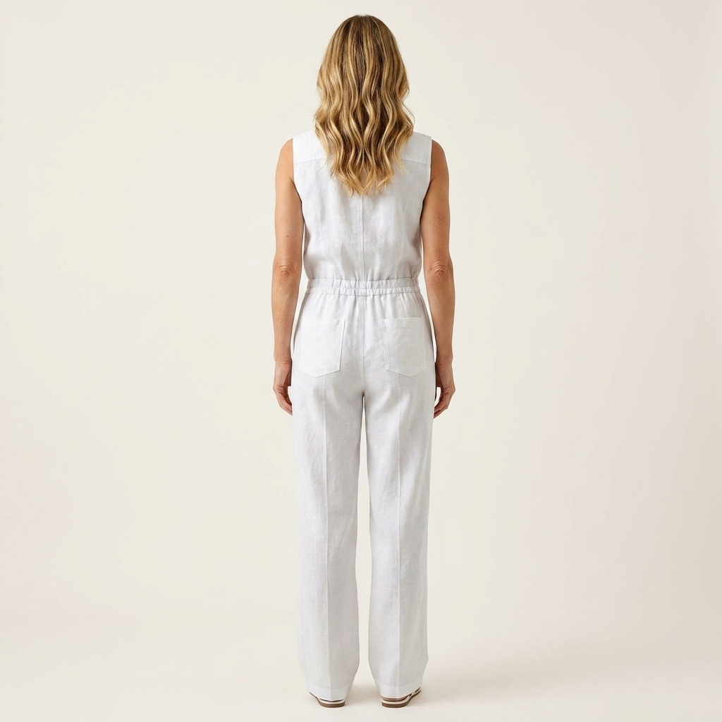 Leona | Zip-Front Two-Piece Set With Drawstring Wide-Leg Pants
