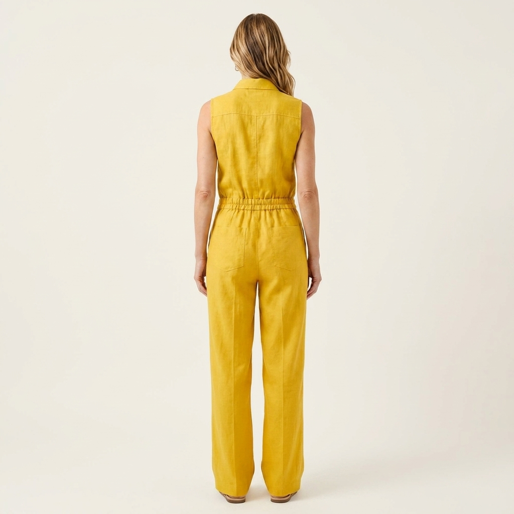 Leona | Zip-Front Two-Piece Set With Drawstring Wide-Leg Pants