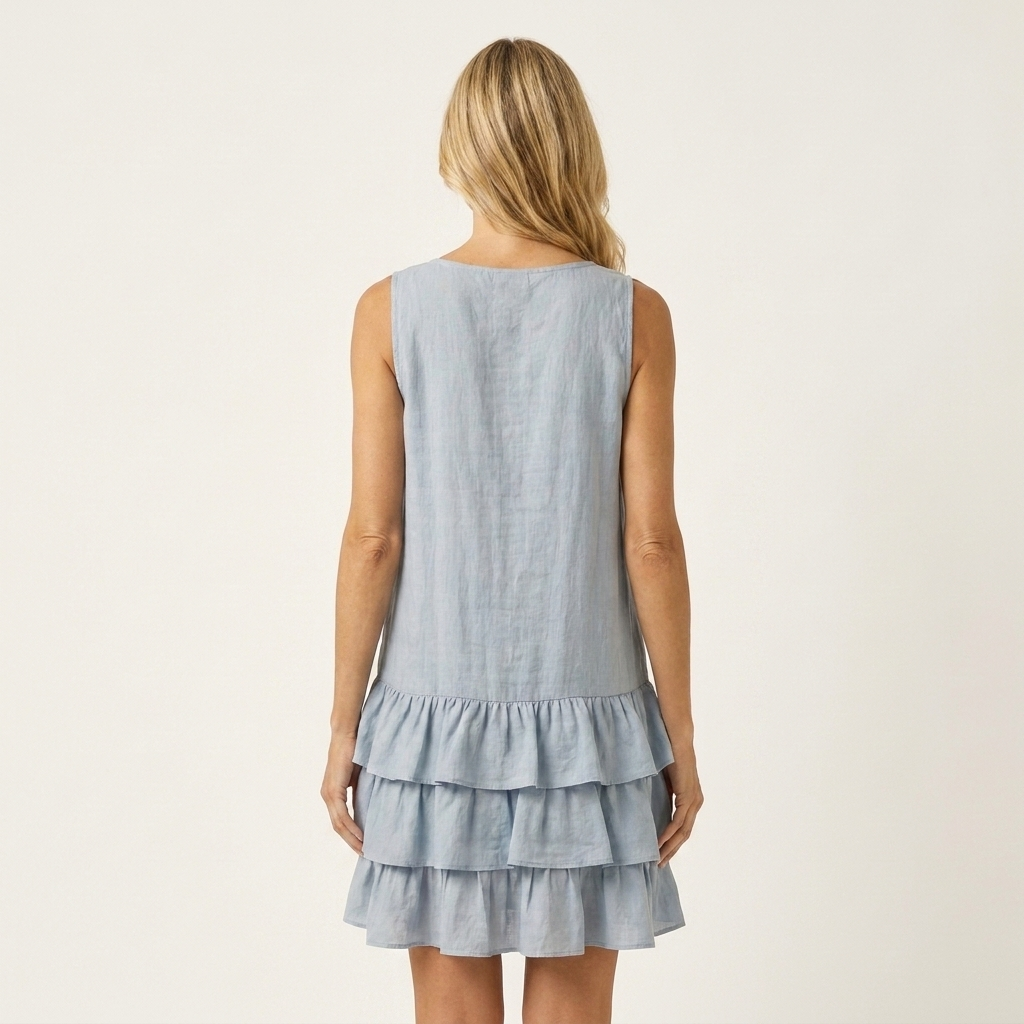 Emily | V-Neck Triple Ruffle Mini Dress