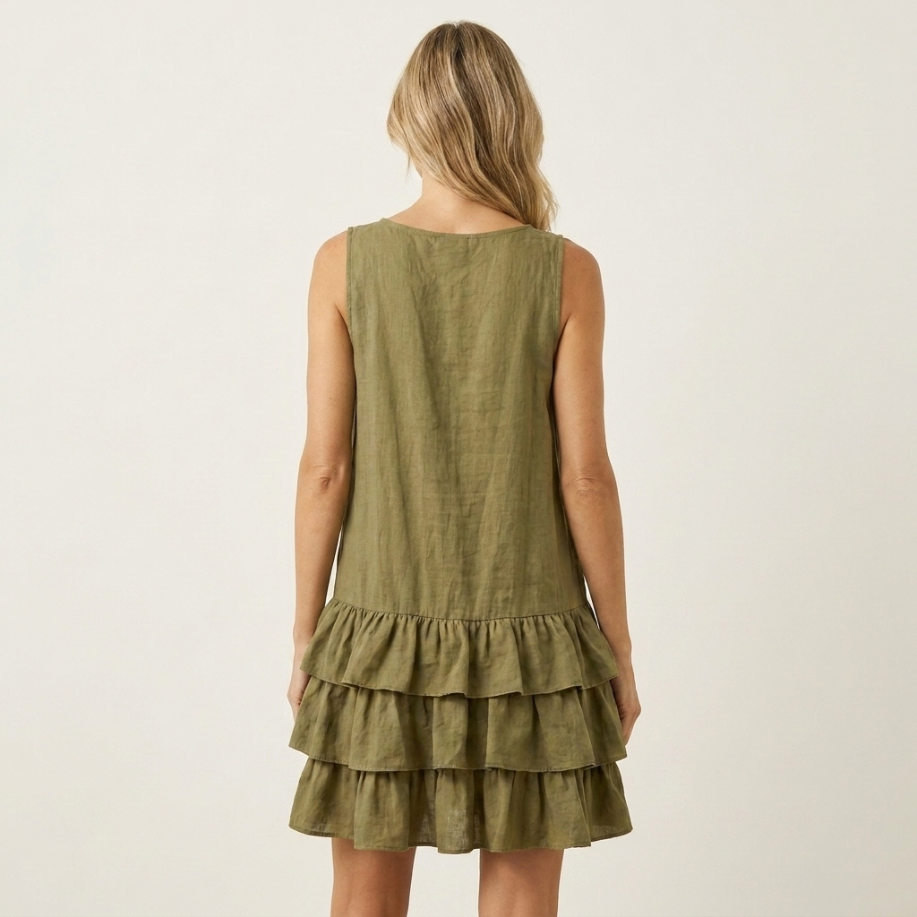 Emily | V-Neck Triple Ruffle Mini Dress