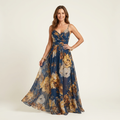 Zora | Floral Print Chiffon Maxi Dress