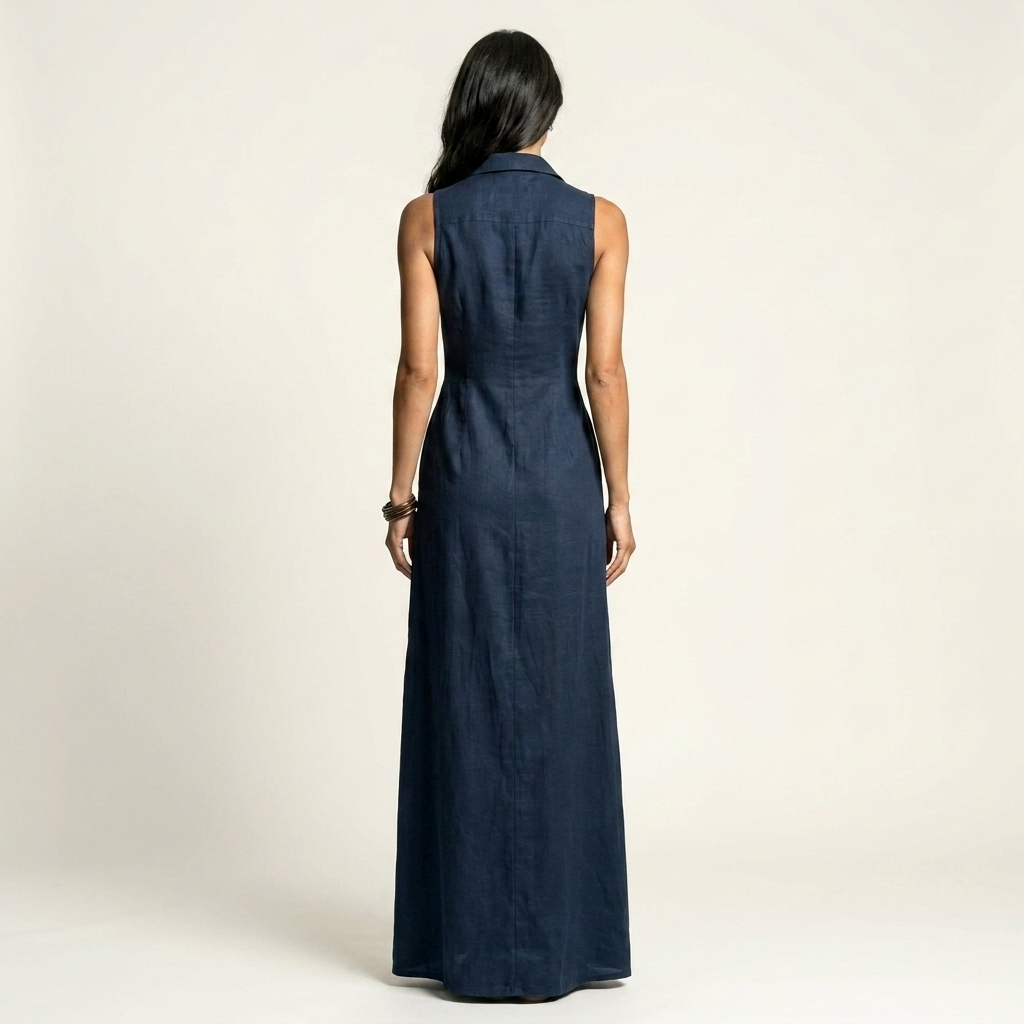 Irelia | Cotton-Linen Maxi  Shirt Dress