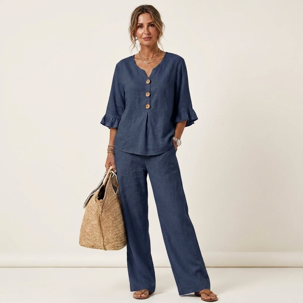 Zoya | Ruffle Sleeve Two-Piece Set