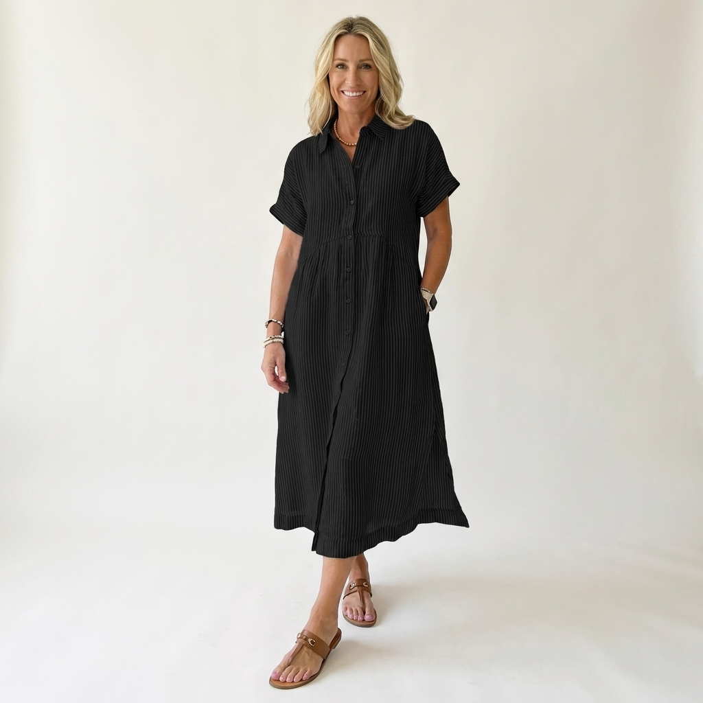 Celira | Loose Stripe Midi Dress