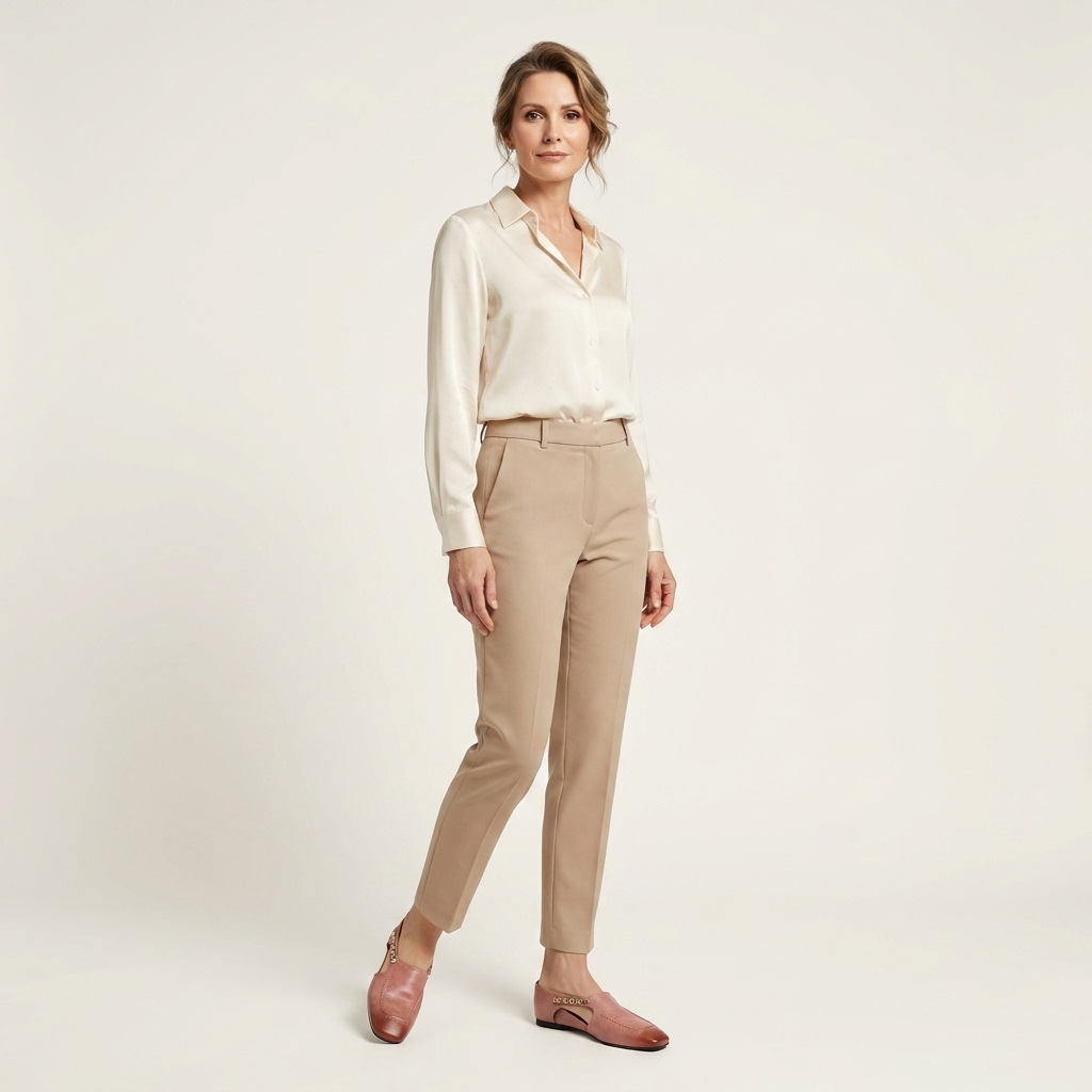 Alena | Square-Toe Leather Flat Mule With Chain Detail