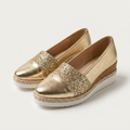 Tessa | Metallic Glitter Platform Wedge Slip-On