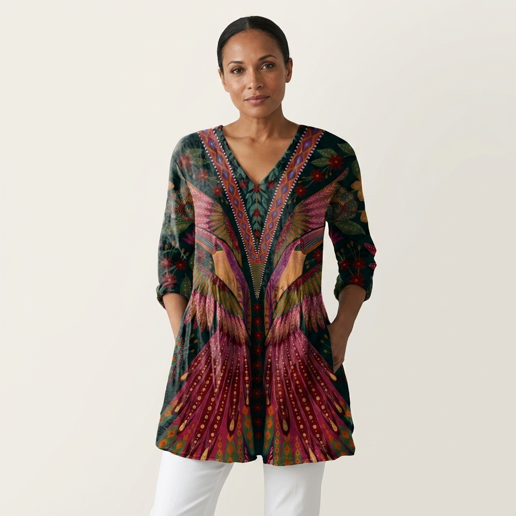 Manon | Long Blouse with V-Neck