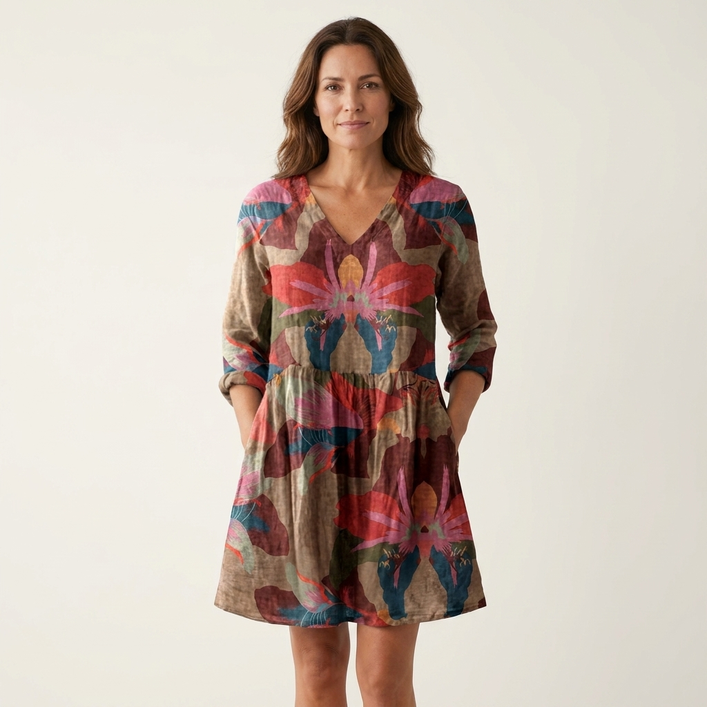 Sarah | Long Blouse with V-Neck