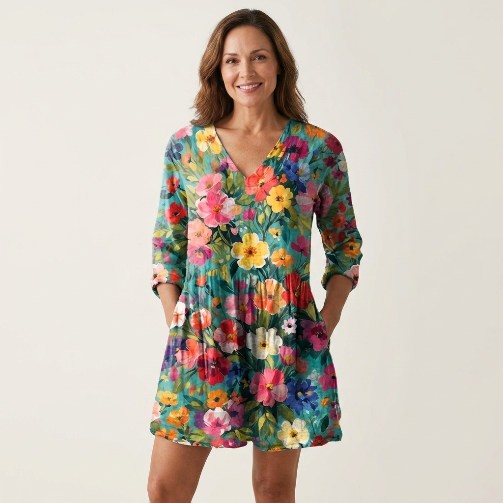 Nora | Long Blouse with V-Neck