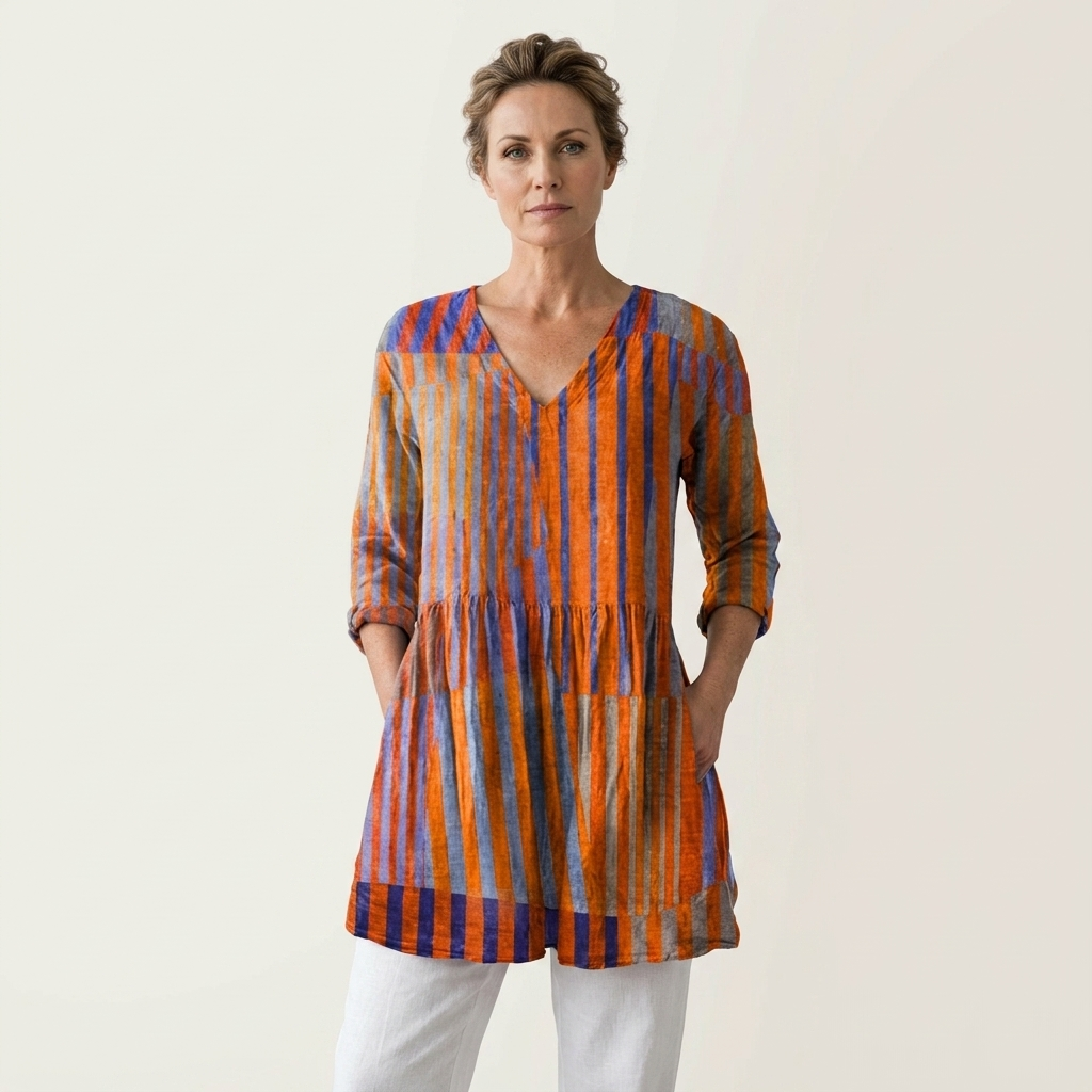 Nadia | Long Blouse with V-Neck