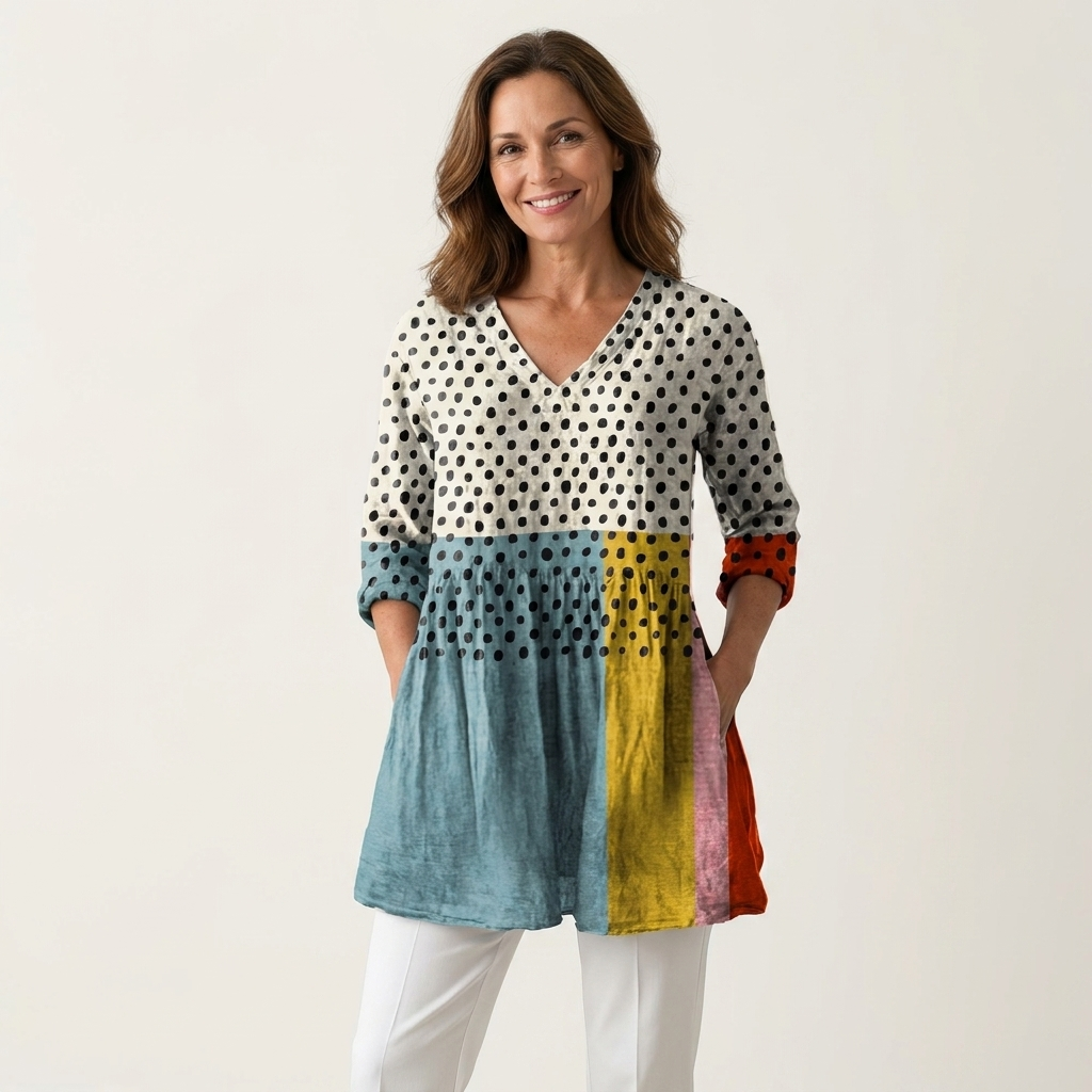 Valerie | Long Blouse with V-Neck