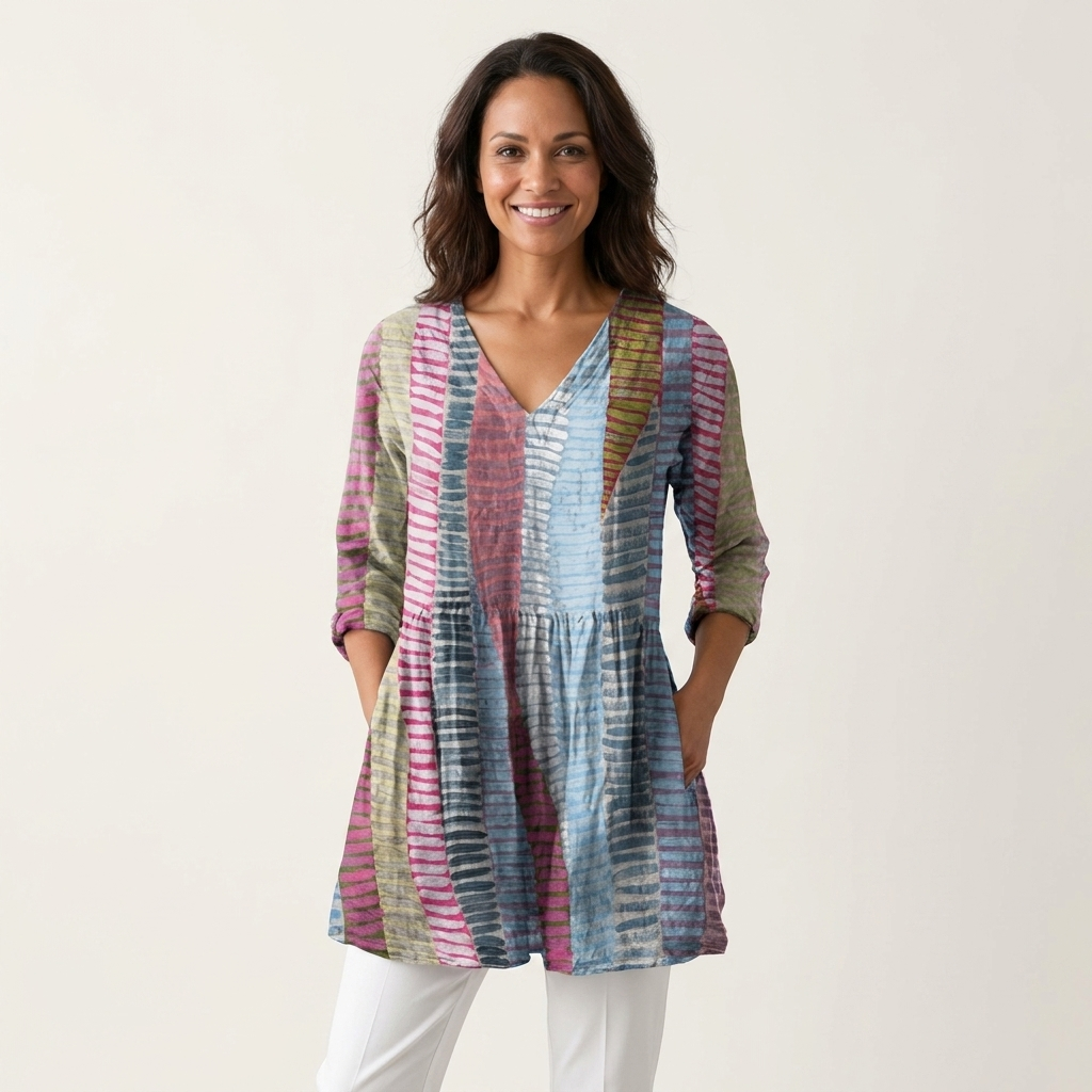 Anais | Long Blouse with V-Neck