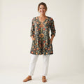 Celine | Long Blouse with V-Neck
