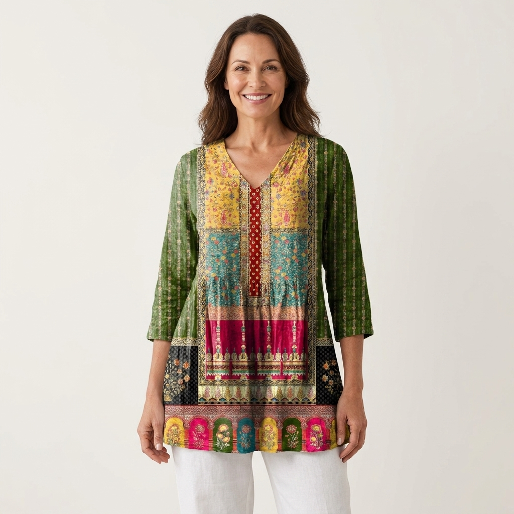Emilie | Long Blouse with V-Neck
