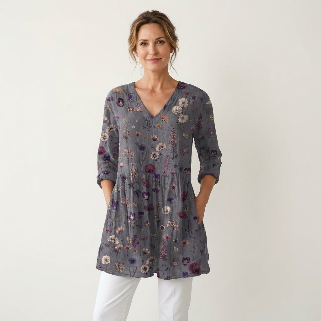 Audrey | Long Sleeve Blouse with V-Neck