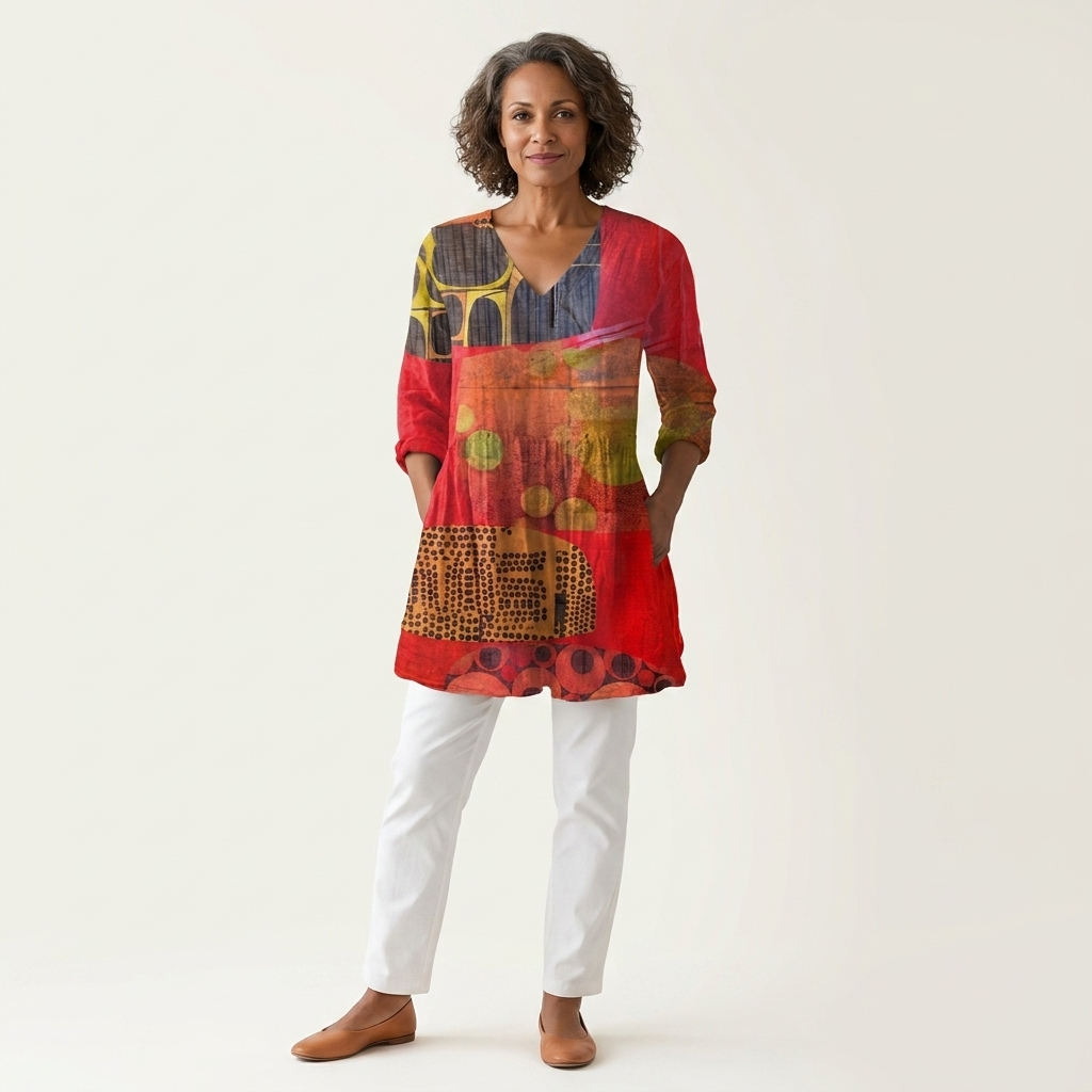 Lucie | Long Blouse with V-Neck