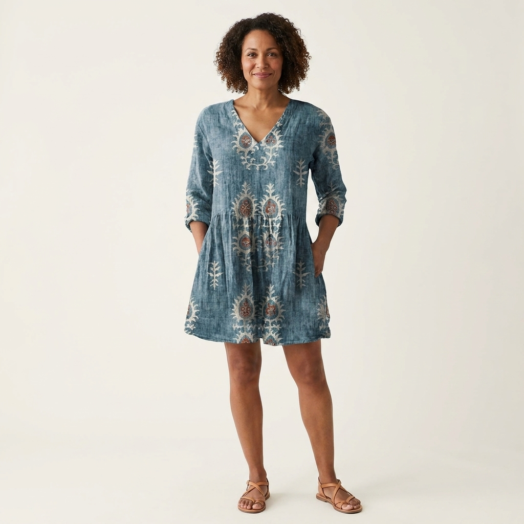 Elise | Long Blouse with V-Neck