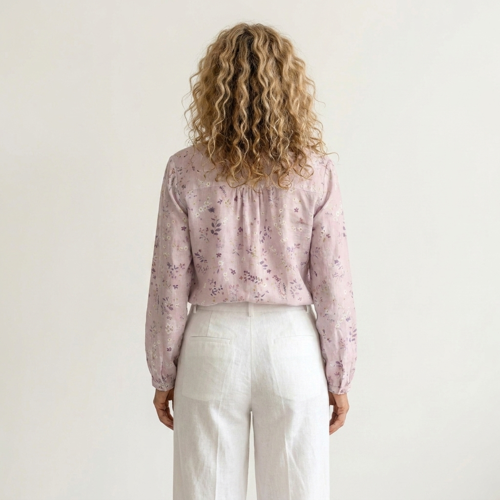 Melissa | Botanical Print Button-Down Blouse