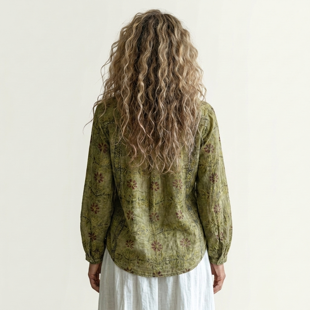 Melissa | Botanical Print Button-Down Blouse