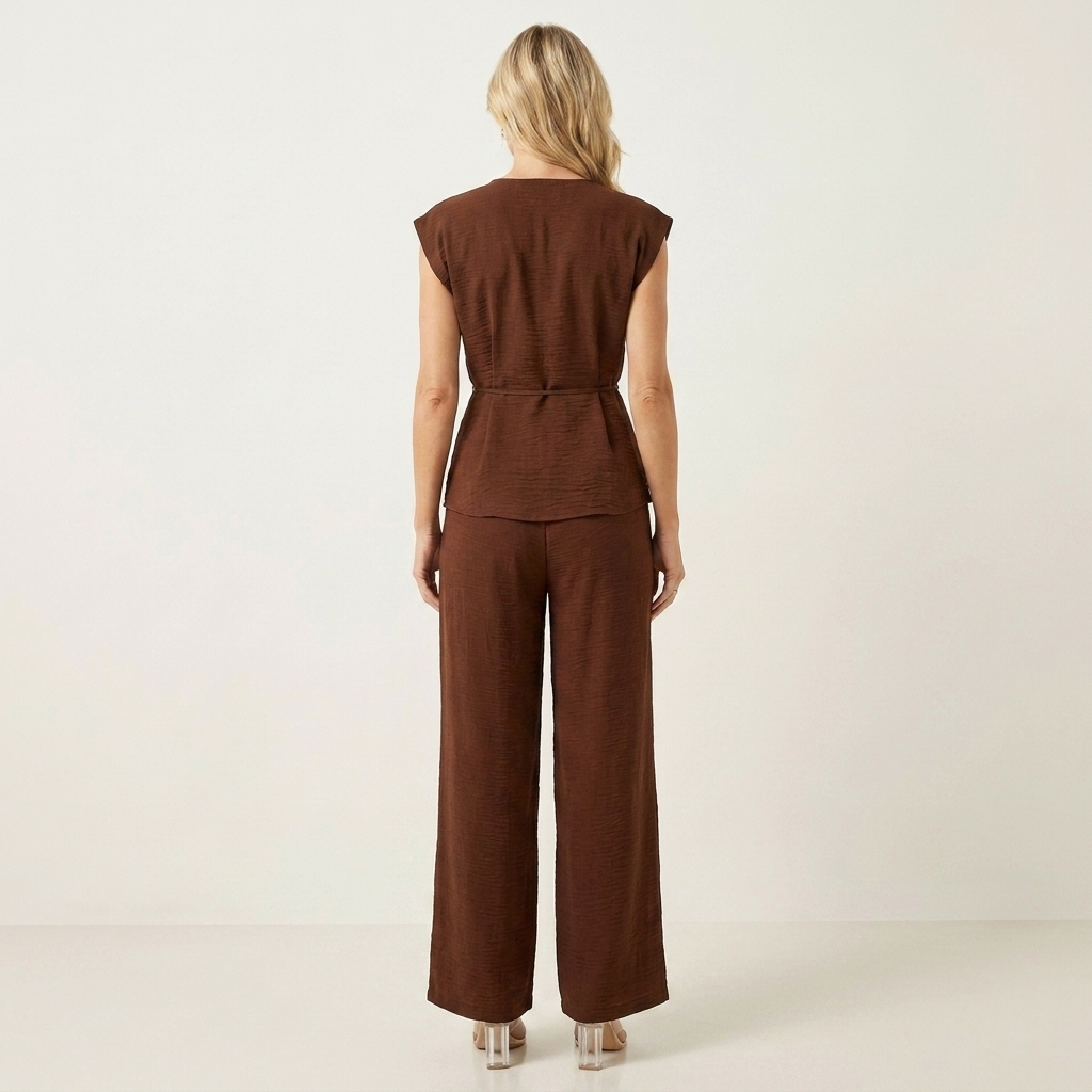 Celiana | Wrap V-Neck Two-Piece Set