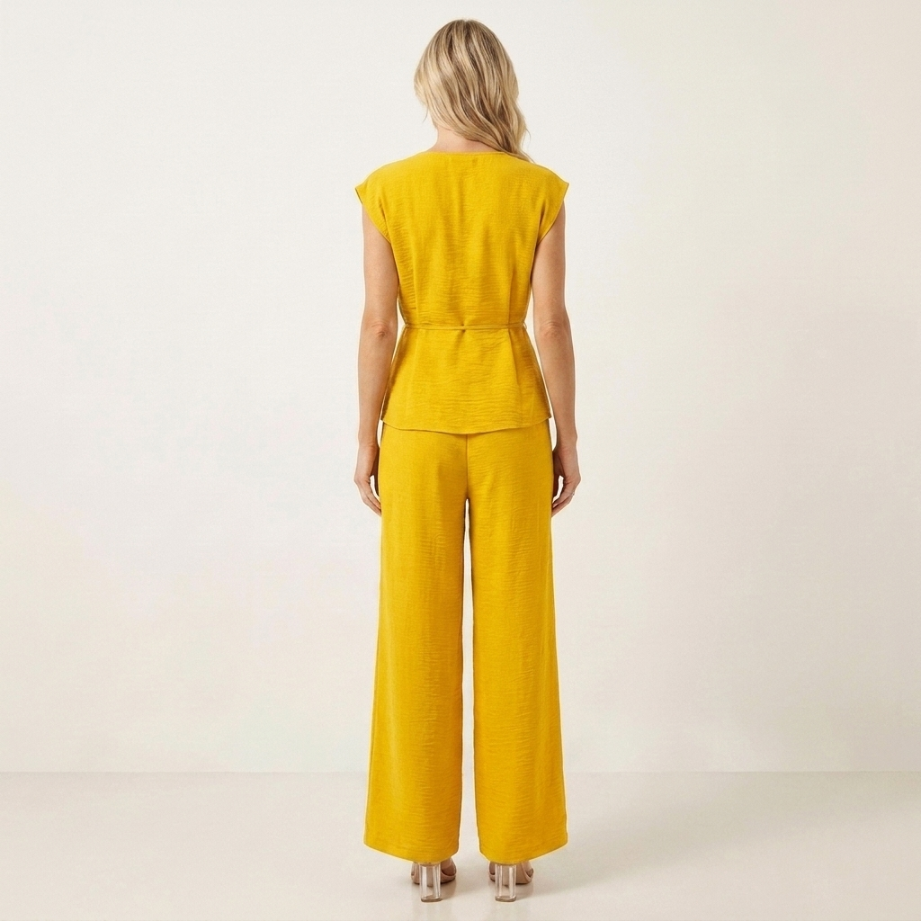 Celiana | Wrap V-Neck Two-Piece Set