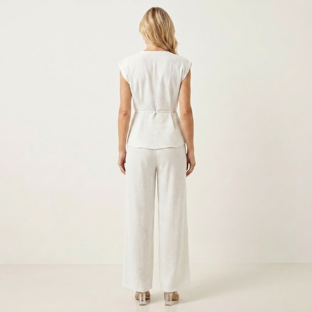 Celiana | Wrap V-Neck Two-Piece Set
