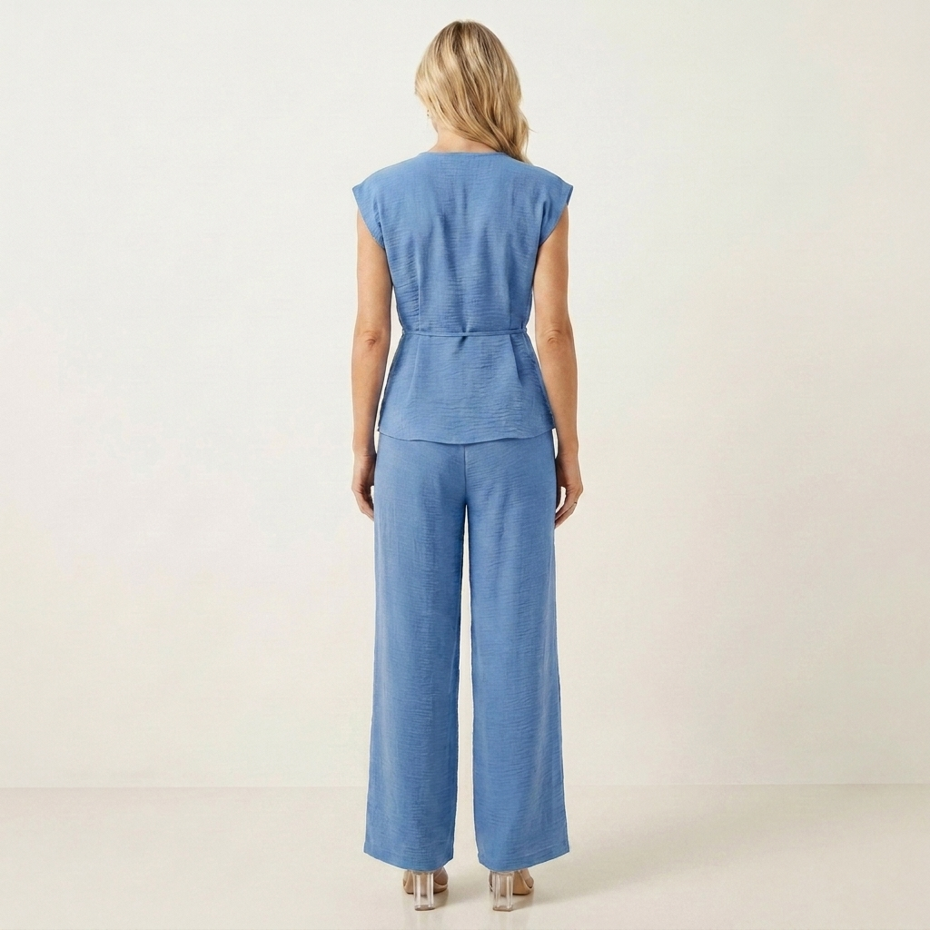 Celiana | Wrap V-Neck Two-Piece Set