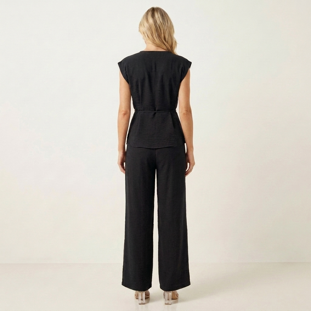 Celiana | Wrap V-Neck Two-Piece Set