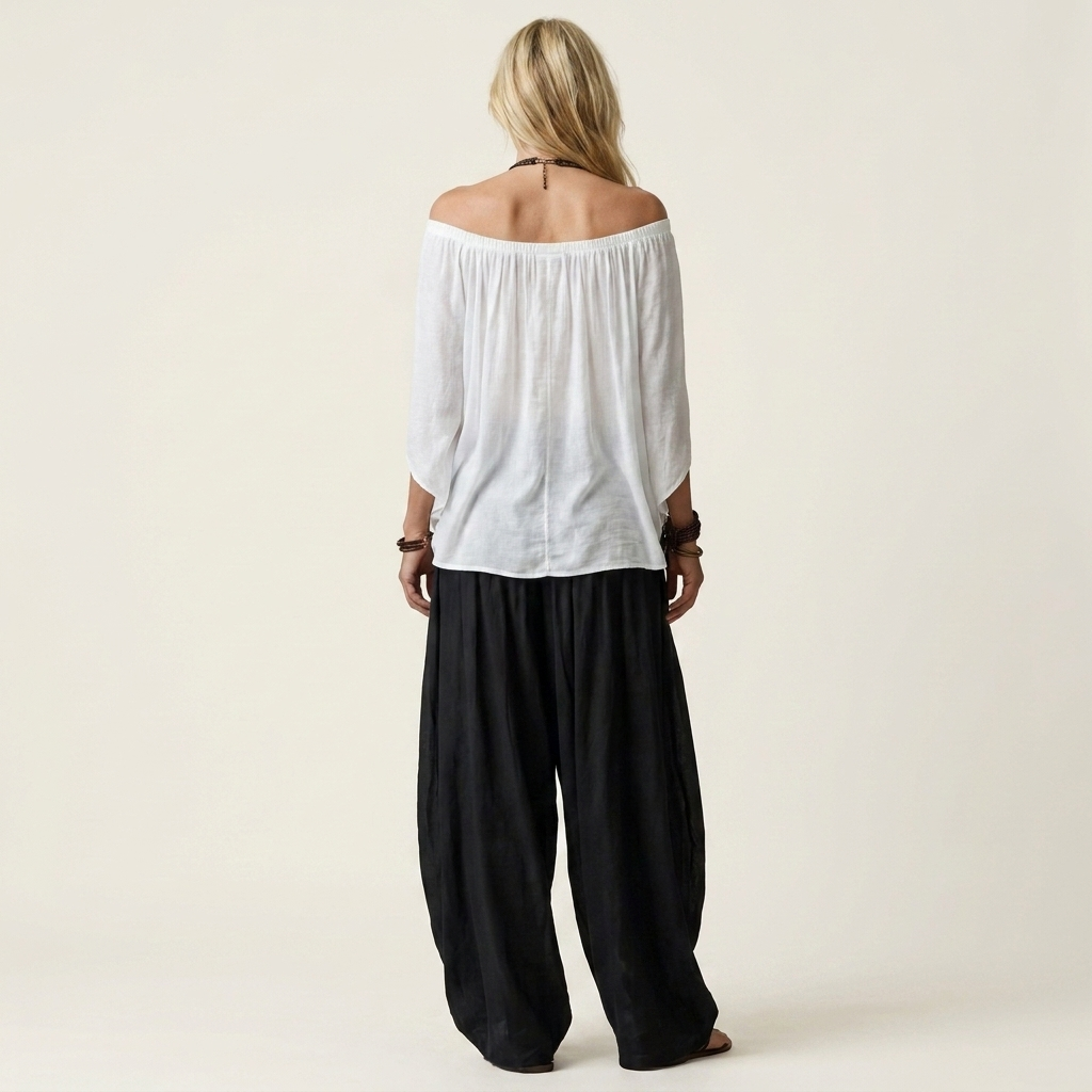Gianna | Off-Shoulder Top & Harem Pants Two-Piece Set