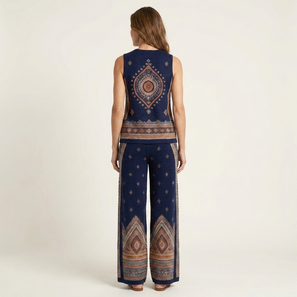 Jolie | Print Sleeveless Top & Wide-Leg Pants Two-Piece Set