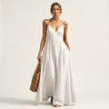 Malina | V-Neck Wrap Bodice Spaghetti Strap Maxi Dress With Pockets