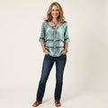Arabella | Button-Front Three-Quarter Sleeve Blouse 6