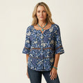 Arabella | Button-Front Three-Quarter Sleeve Blouse 20