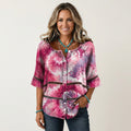 Arabella | Button-Front Three-Quarter Sleeve Blouse 13