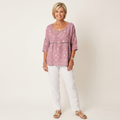 Kelly | Tunic Top With Lace Trim & Three-Quarter Sleeves 3