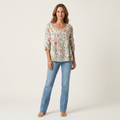 Kelly | Tunic Top With Lace Trim & Three-Quarter Sleeves 7